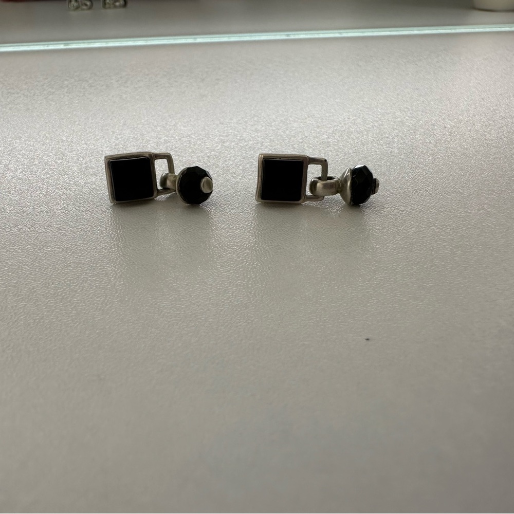 Black Square Dangle Earrings